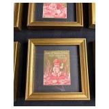 Collection of Framed Victorian Trade Cards and Die-Cut Prints