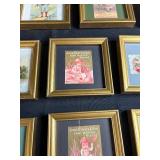 Collection of Framed Victorian Trade Cards and Die-Cut Prints