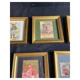 Collection of Framed Victorian Trade Cards and Die-Cut Prints