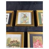 Collection of Framed Victorian Trade Cards and Die-Cut Prints