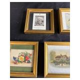 Collection of Framed Victorian Trade Cards and Die-Cut Prints