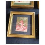 Collection of Framed Victorian Trade Cards and Die-Cut Prints