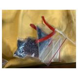 Beading and Crafting Supply Lot with Leather, Beads, Shells, and Accessories