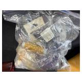 Beading and Crafting Supply Lot with Leather, Beads, Shells, and Accessories