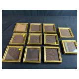 Set of Gold Tone Square Display Frames