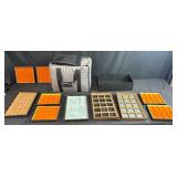 Jewelry Display Tray Lot with Organizers and Carrying Case