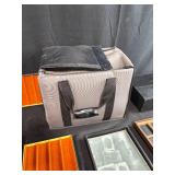 Jewelry Display Tray Lot with Organizers and Carrying Case