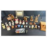 Collection of Vintage Salt and Pepper Shakers and Miscellaneous Figurines