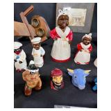 Collection of Vintage Salt and Pepper Shakers and Miscellaneous Figurines