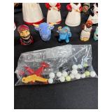 Collection of Vintage Salt and Pepper Shakers and Miscellaneous Figurines