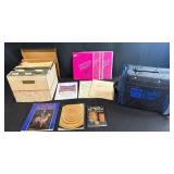 Office Supply and Book Lot with Storage File Box and Digital River Bag