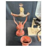 Collection of Antique Kitchen Grinder, Arcade Coffee Mill, and Candlestick Telephone