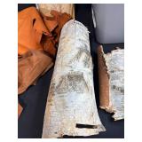Large Bin of Mixed Leather Hides and Birch Bark Sheets