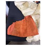 Large Bin of Mixed Leather Hides and Birch Bark Sheets