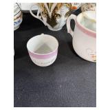 Collection of Antique and Vintage Porcelain Cups and Saucers with Handpainted Details