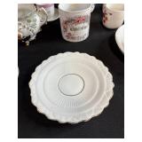 Collection of Antique and Vintage Porcelain Cups and Saucers with Handpainted Details