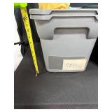 Mixed Lot: Storage Totes, Pocket Hose, Vintage Tool and Accessories