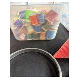 Large Sewing and Needlework Supplies Lot with Threads, Needles, and Accessories