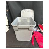 Large Bin of Vintage Fabric, Trims, and Sewing Materials Assortment