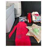 Large Bin of Vintage Fabric, Trims, and Sewing Materials Assortment