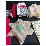 Large Bin of Vintage Fabric, Trims, and Sewing Materials Assortment