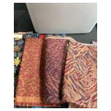 Large Collection of Assorted Upholstery Fabric Samples with Storage Tote