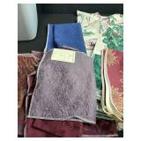 Large Collection of Assorted Upholstery Fabric Samples with Storage Tote