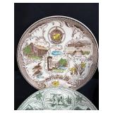 Collection of Vintage National Park and State Souvenir Plates - Fine American Ironstone