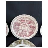 Collection of Vintage State and Souvenir Plates - Scenic Landmarks & Historical Themes Inc Vernon Kilns