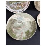 Collection of Vintage State and Souvenir Plates - Scenic Landmarks & Historical Themes Inc Vernon Kilns