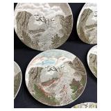 Collection of Vintage State and Souvenir Plates - Scenic Landmarks & Historical Themes Inc Vernon Kilns