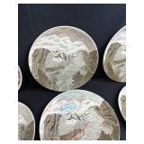 Collection of Vintage State and Souvenir Plates - Scenic Landmarks & Historical Themes Inc Vernon Kilns