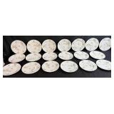 Set of Vienna Austria Porcelain Plates with Pink Floral Pattern - 9.5"