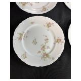 Set of Vienna Austria Porcelain Plates with Pink Floral Pattern - 9.5"