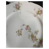 Set of Vienna Austria Porcelain Plates with Pink Floral Pattern - 9.5"