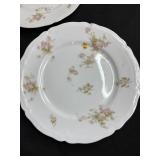 Set of Vienna Austria Porcelain Plates with Pink Floral Pattern - 9.5"