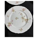 Set of Vienna Austria Porcelain Plates with Pink Floral Pattern - 9.5"