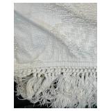 Vintage Quilt and Linen Assortment with Embroidered and Chenille Details & Pillow