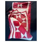 Collection of 3 Red and White Vintage Handstitched Quilts
