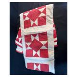 Collection of 3 Red and White Vintage Handstitched Quilts