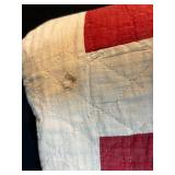 Collection of 3 Red and White Vintage Handstitched Quilts