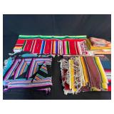 Collection of Colorful VTG Mexican Serape Table Runners and Woven Placemats