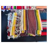 Collection of Colorful VTG Mexican Serape Table Runners and Woven Placemats