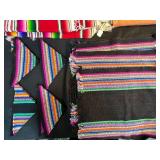 Collection of Colorful VTG Mexican Serape Table Runners and Woven Placemats