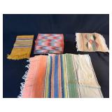 Collection of Colorful VTG Mexican Serape Table Runners and Woven Placemats