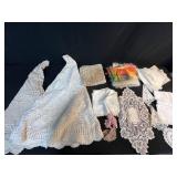 Vintage Assorted Lace and Linen Table Linens and Doilies Collection