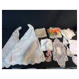Vintage Assorted Lace and Linen Table Linens and Doilies Collection