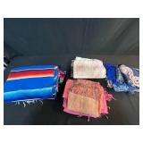 Collection of Assorted Scarves and Colorful Mexican Textiles