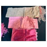 Collection of Assorted Scarves and Colorful Mexican Textiles