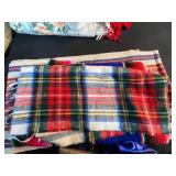 Collection of VTG Assorted Patterned Blankets and Fabric Pieces/Textiles